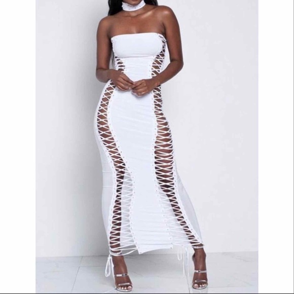 Dresses & Skirts - White Off Shoulder Bandage Dress